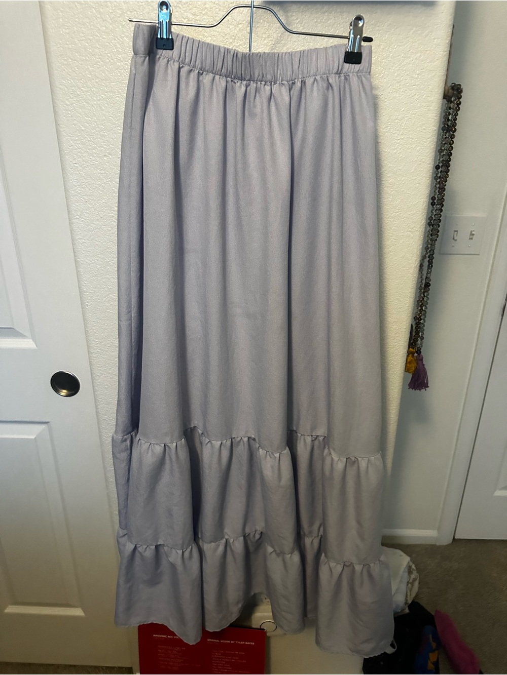 Women's Tiered Maxi Skirt in Light Lavender
